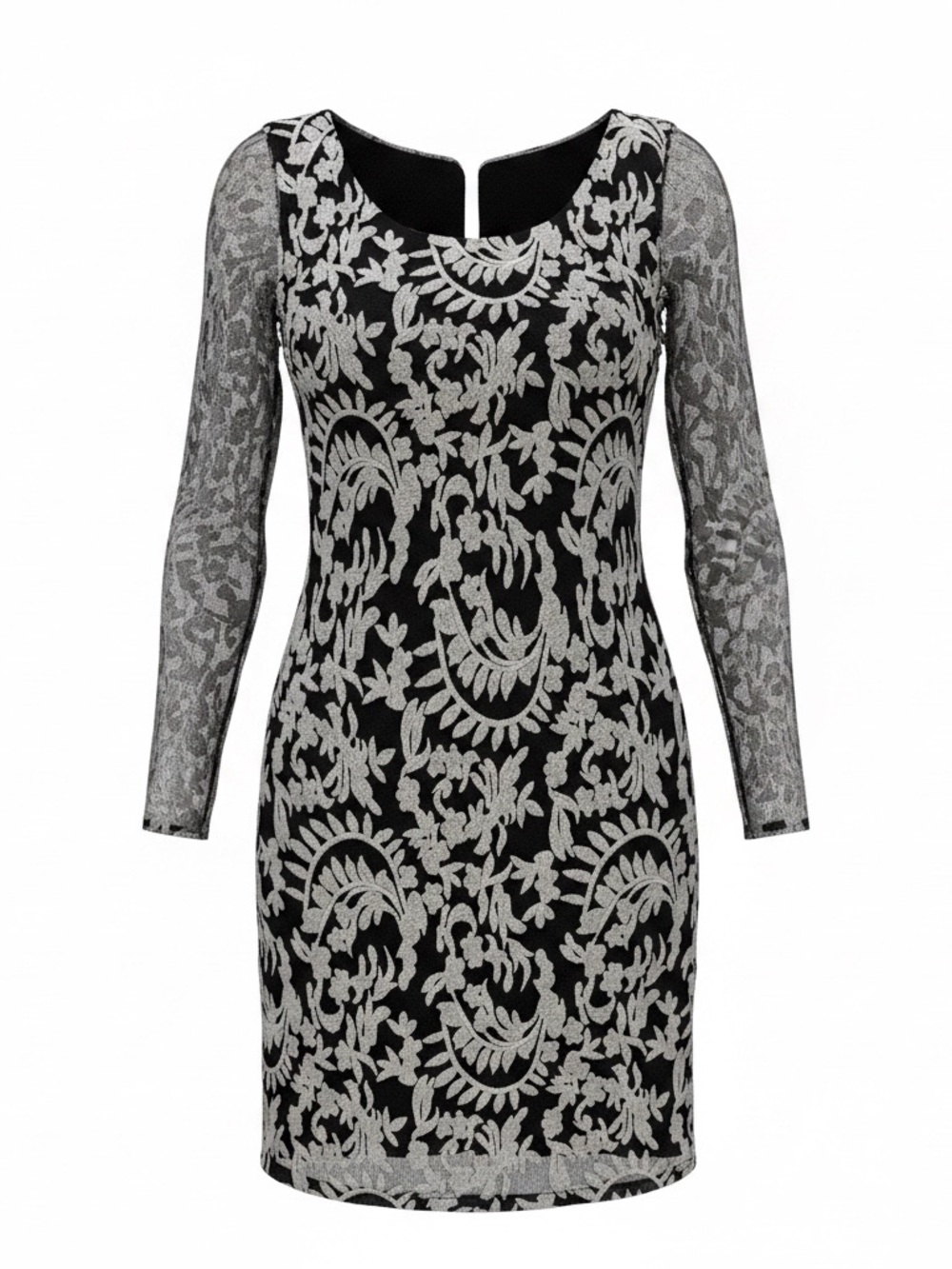 Alice + Olivia Black White Embroidered Lace Dress Size 8 Cocktail Chic